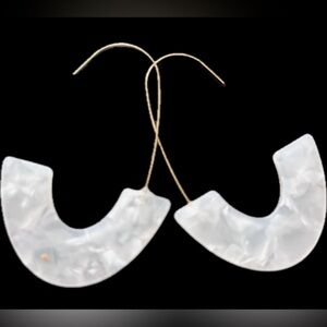 Elegant White Hoop Earrings